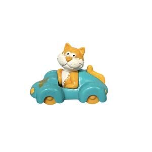 Vintage Hardee’s 1996 Animobiles Cat Car Orange White Cat Blue Car